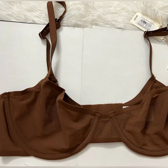 NWT SET OF 3 AERIE SMOOTHEZ UNDERWIRE Bra size 34D PINK BROWN GREEN
